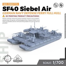 SSMODEL SSC700577S 1/700 Model Kit German Navy SF40 Siebel Air Defense FULL HULL