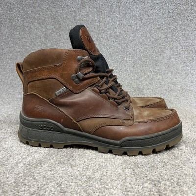 ECCO TRACK 25 Hiking Boots Men Size 10 US 44 EU Brown Gore Tex Leather High Top