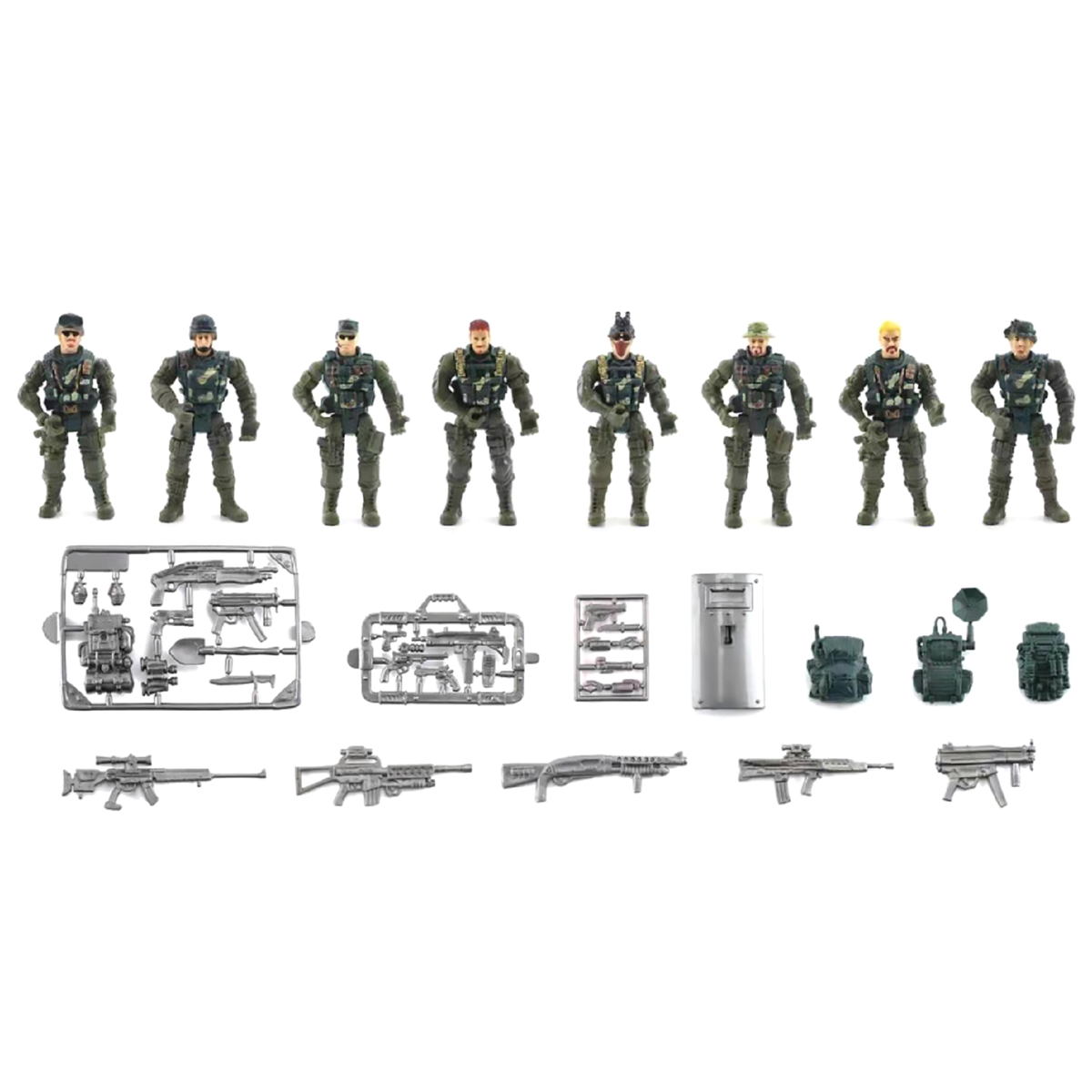 8Pcs/Set SWAT Military Army Action Figure Toys for Boys Combat