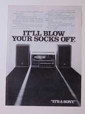 1974 SONY HP-310 STEREO Record Player IT'LL BLOW YOUR SOCKS OFF print ad