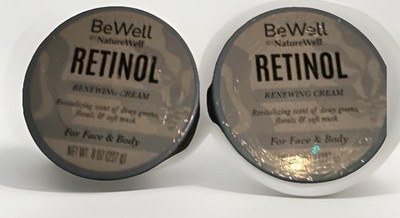 BeWell Retinol Renewing Cream Face & Body 8oz Each 2 Pack -