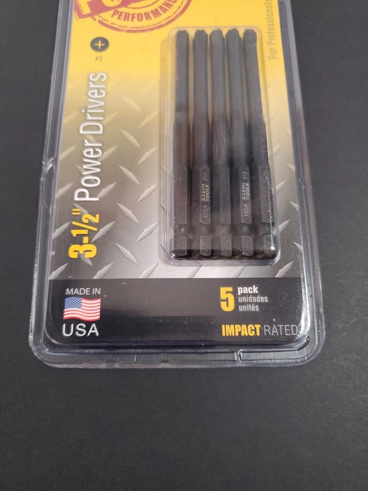 5pk KLEIN TOOLS 3-1/2 In. Phillips #3 Impact Rated Precision Machined In USA - Image 4 of 4