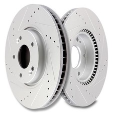 2pcs Front Drilled Slotted Brake Rotors for Sonata Tucson Veloster Forte Optima