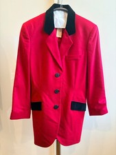 Giacca lunga rossa Les Copains in esclusiva per I. Magnin vintage donna TAGLIA 42/II