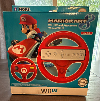 HORI Mario Kart 8 Wii U Wii Remote Wheel Attachment, Red (WIU-068U)