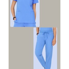 Mandala Scrubs Ceil Blue Set Classic Top Size S, Cargo Pants Size M