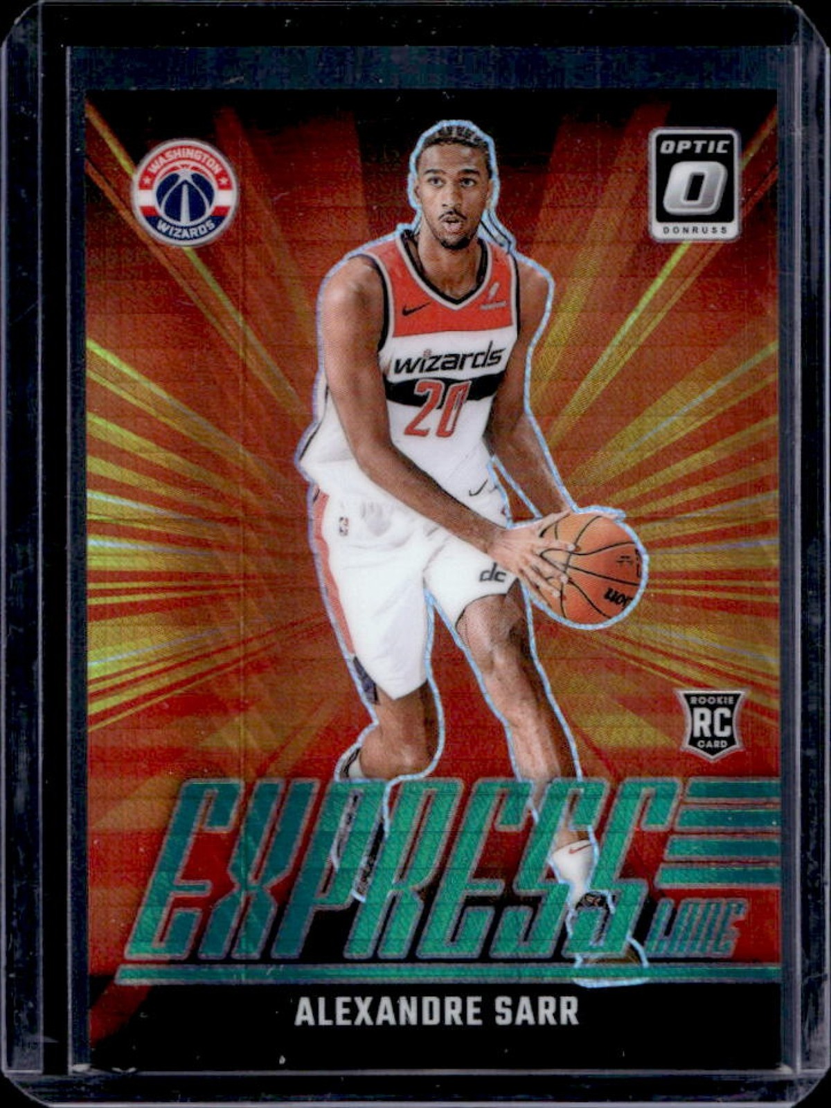2024-25 Donruss Optic Alexandre Sarr Express Lane RC Hyper Green #51/249 Wizards