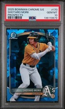 2025 Bowman Chrome Sapphire Shotaro Morii PSA 10 Prospects #170 Athletics
