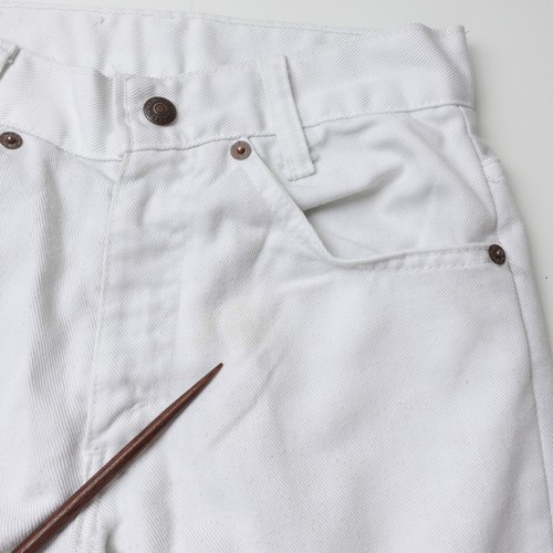 Vintage Levi's 70s Women's White Flare Bell Bottom 24x32 Pants Scovill Gardlok - Picture 20 of 23