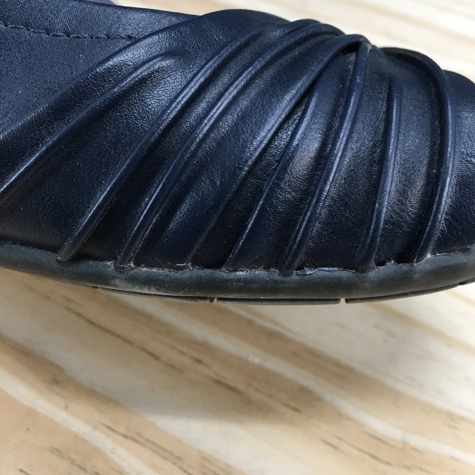 Zapatos planos de ballet naturales para mujer 9M femeninos informales sin cordones azules imitación cuero Foto 4 de 4