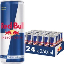 Red Bull Energy Drink Tin Can Vitamins Vegetarian 24 x 250ml UK