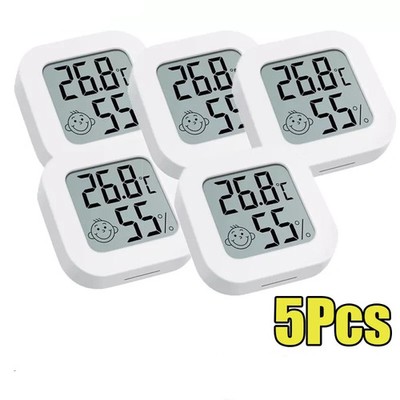 5 Stück Mini LCD Digital Thermometer Hygrometer Luftfeuchtigkeit