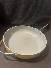 Caraway Home Non Toxic Ceramic Non Stick Frying Pan 12in No Lid Yellow 2 Handle