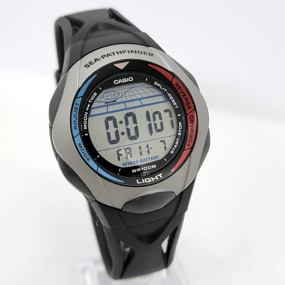 Casio SPS-300 Sea Pathfinder men's quartz digital watch mod 2572 Moon phase Tide - Image 2 of 4
