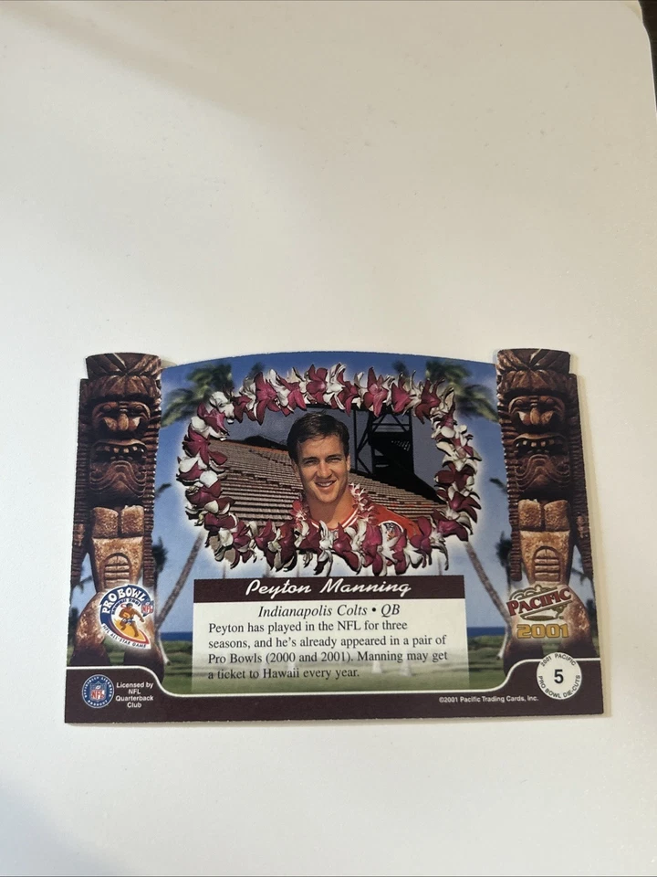 Pacific Pro Bowl 2001 troquelados Peyton Manning #5 Colts Broncos Salón de la fama casi nuevo sin clasificar Foto 2 de 3
