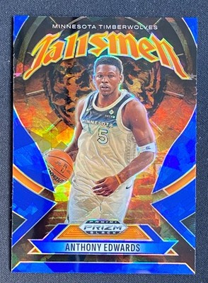 Anthony Edwards 2024-25 Panini Prizm Black Talismen Blue Ice Prizm 084/125 #11
