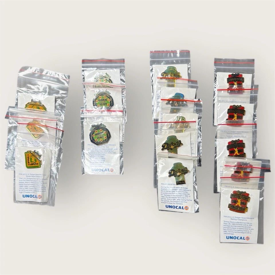 LOTE DE 83 Nuevos Prendedores de Solapa Unocal 76 De Colección Años 80 De Los Angeles Dodgers 25 Aniversario Foto 2 de 4