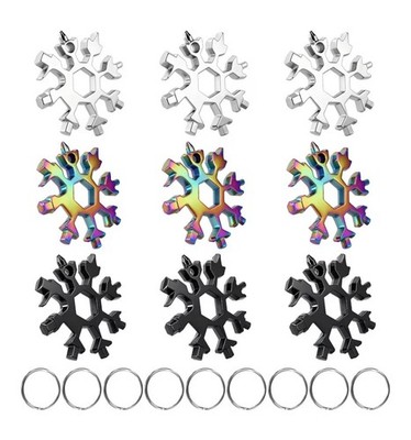 18-in-1 Snowflake Multitool, 9 Packs Stainless Steel Snowflake