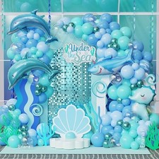 Under the Sea Party Decorations for Ocean Birthday Party Supplies Teal Blue