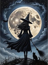 cviokrdu Halloween Diamond Art Kits for Adults, Witches 12x16inch, G8139