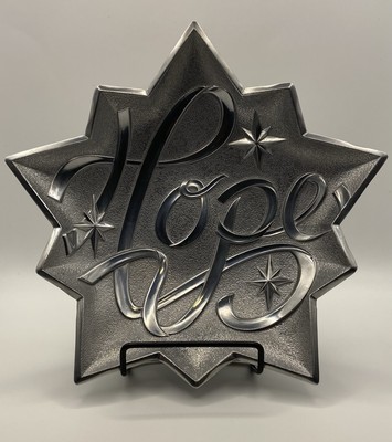 Lenox Pewter Christmas Dish Hope Star Candy Dish ~ Beautiful Stippled Finish