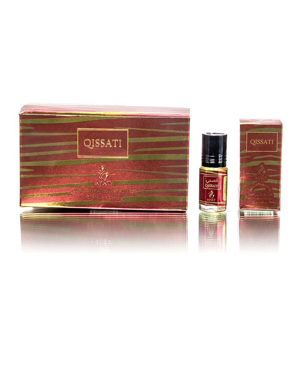 Huile parfumée Qissati parfum oriental concentré musc arabe set 12x3ml