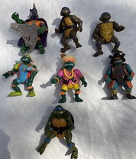Vintage 7 TMNT Action Figures 1St Release 1988 Turtles 1993 Rhino Man Surfer lot