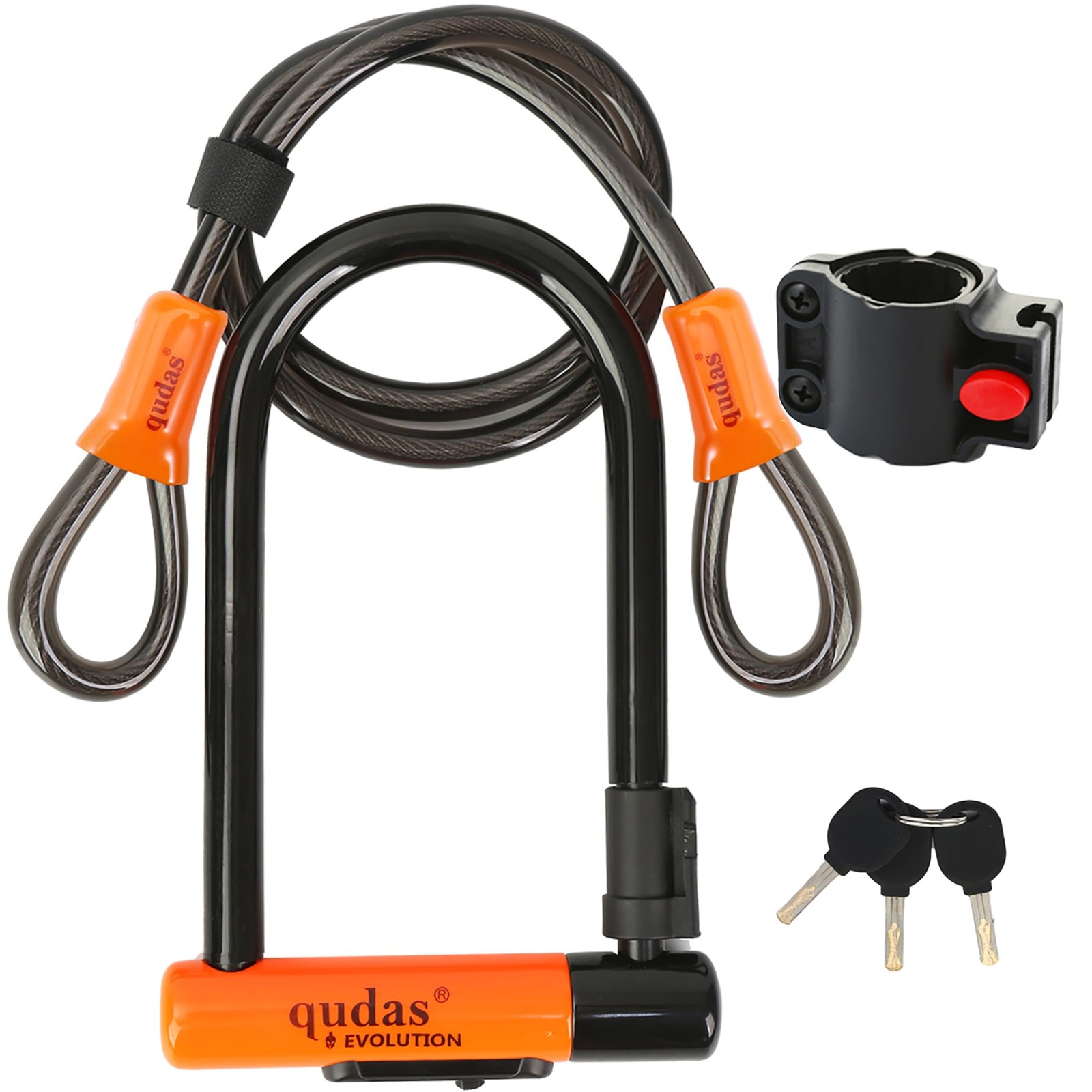 Heavy Duty Bike U Lock German Brand Anti-Theft w/ 4ft Cable,