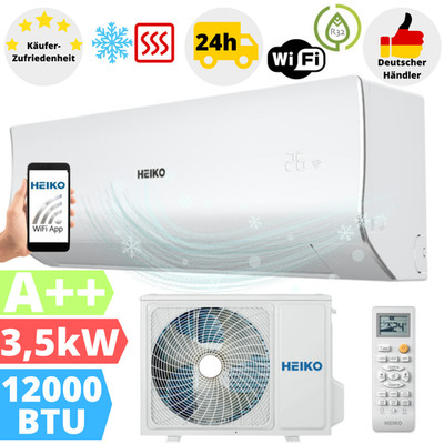 Split Klimaanlage 12000 BTU Heiko Klimagerät Klima WLAN R32 3,5 kW Splitgerät