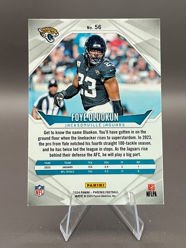 FOYE OLUOKUN sparkle-Glitter #56 Jaguars 2024 Phoenix International RARE - Picture 2 of 5