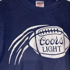 Single Stitch Size Large Coors Light Monday Night Football NFL Huddle Vintage BL