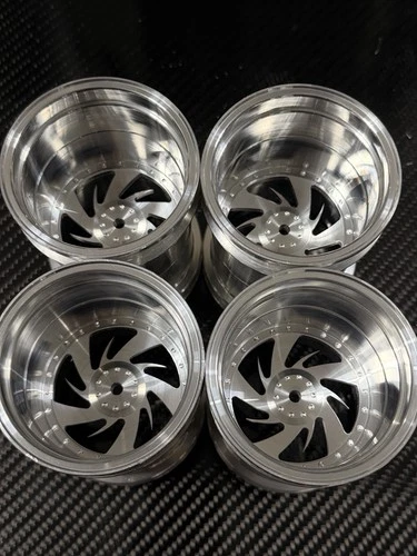 Tamiya Clod Buster Bull Head 4WD Alloy Wheels set silver b type