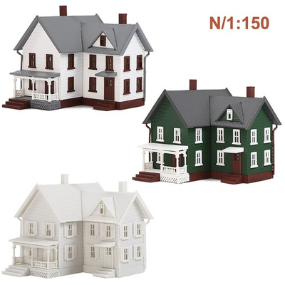 #ad Evemodel Model Railway N Scale Model Dwelling House Kit for Building Diorama $12.99
