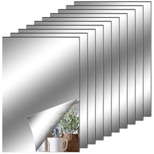 Fantasyon 10 Pieces Flexible Mirror Sheets, Self Adhesive 4 X 6 inch, 10pcs