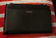 Lodis Black Pebbled Kate French Purse Bi-fold Wallet RFID Protection