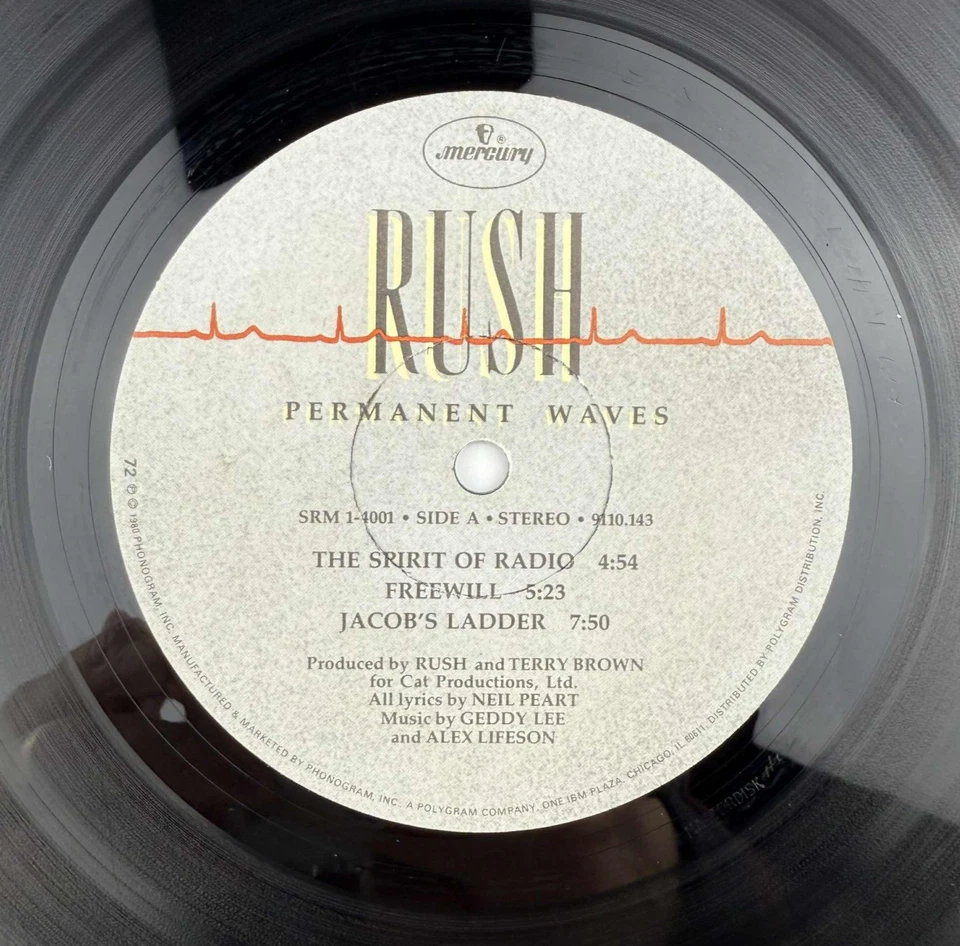 Rush Permanent Waves vinyl record LP 80s Classic Rock OG Progressive - Image 3 of 4