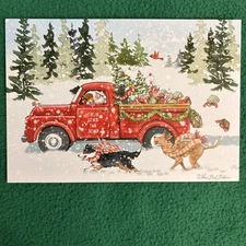 LIQUIDATING-Leanin’ Tree Christmas Greeting Card “May Santa And His…”