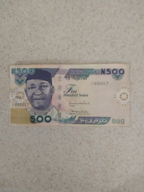 Central Bank of Nigeria 500 Naira Banknote 2010 Circulated Uncertified Ungraded