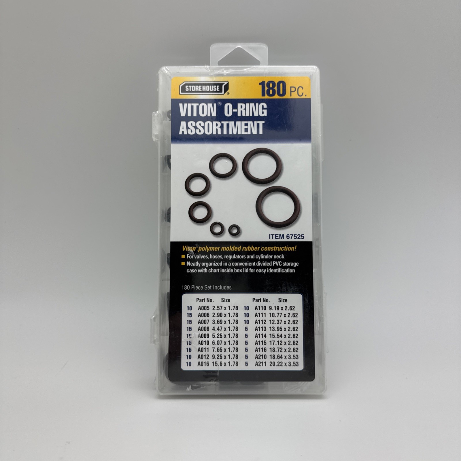 Storehouse 180 Piece Viton O-Ring Kit