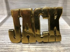 "JACK" Vintage NOS New Old Stock Solid Brass Name Belt Buckle Chunky Letters