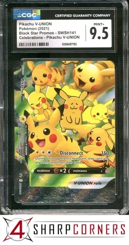 2021 POKEMON BLACK STAR PROMOS CELEBRATIONS PIKACHU V-UNION #SWSH141 CGC 9.5