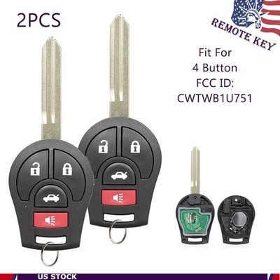 2 For 2007-2018 Nissan Versa Sentra Keyless Entry Remote Car Key Fob CWTWB1U751