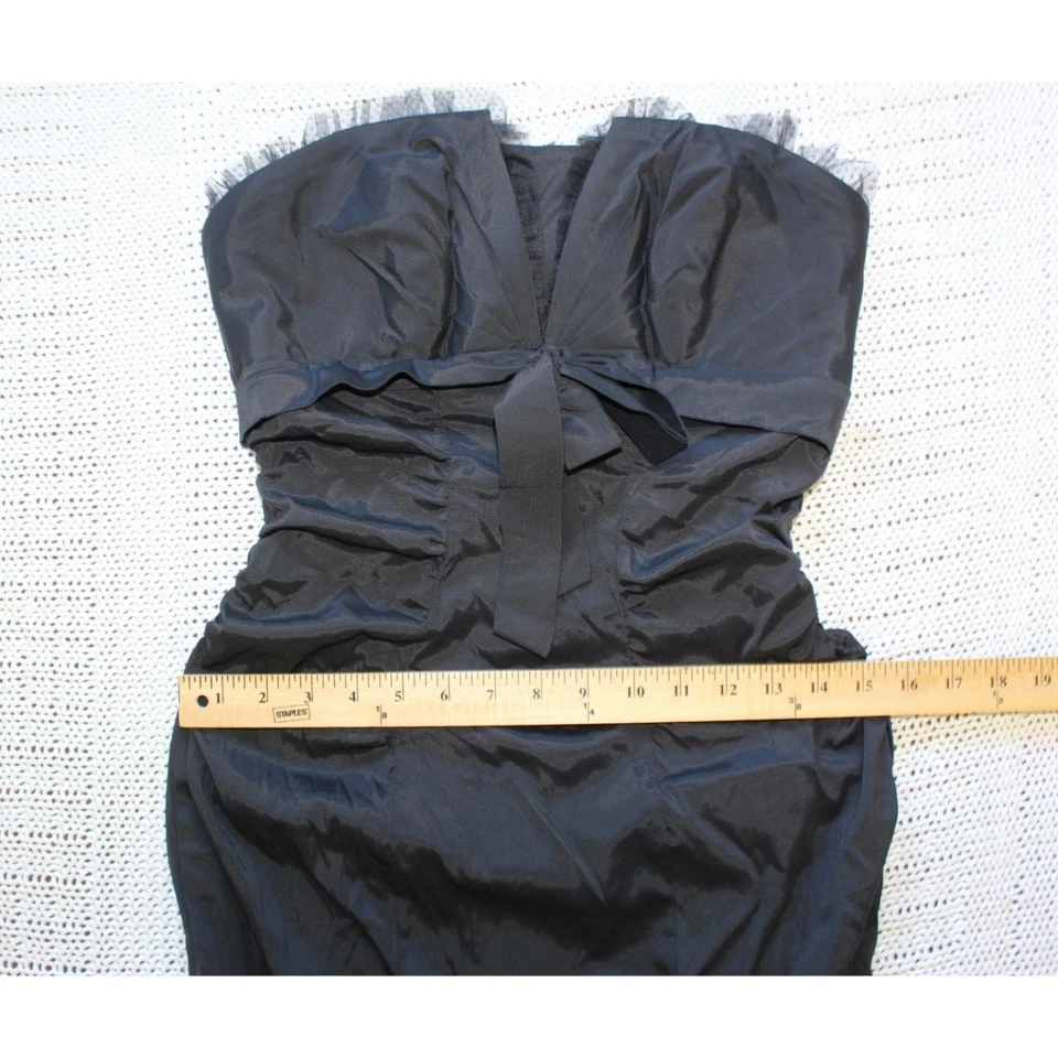 Maxi Vestido De Colección Xscape Tafetán Sin Tirantes Talla 8 Sirena Y2K Gótico Crinolina Foto 4 de 4