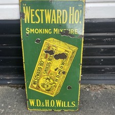 westward ho enamel sign 36" x 18"