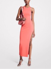 MICHAEL Michael Kors Desert Flower Ribbed Knit Midi Dress NWT Size L Bodycon