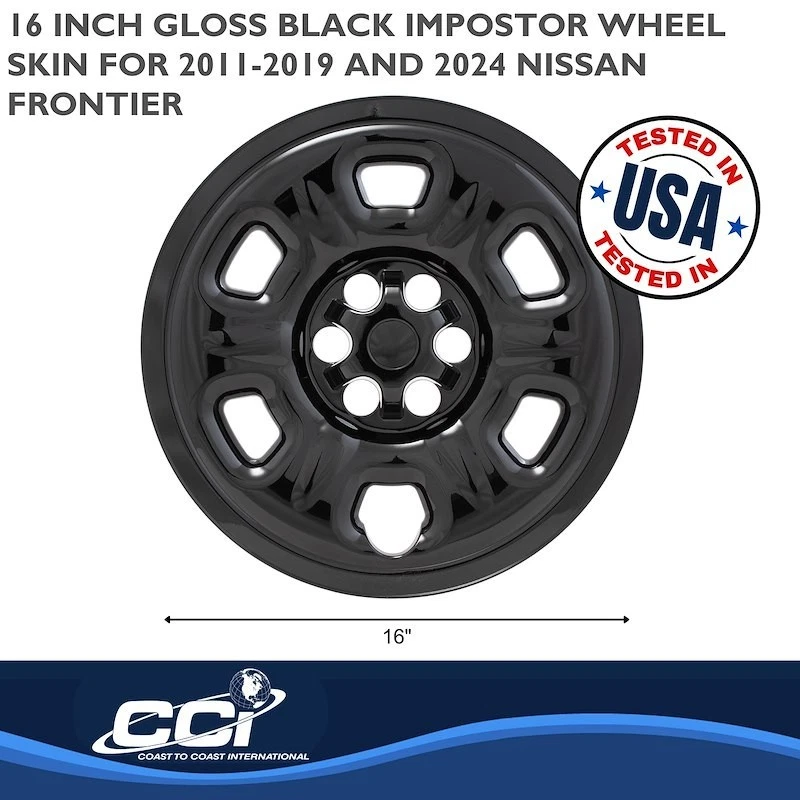 IMP69BLKN Wheel Skins, 16 inch for 2011-2019 Nissan Frontier Gloss Black - Image 3 of 3