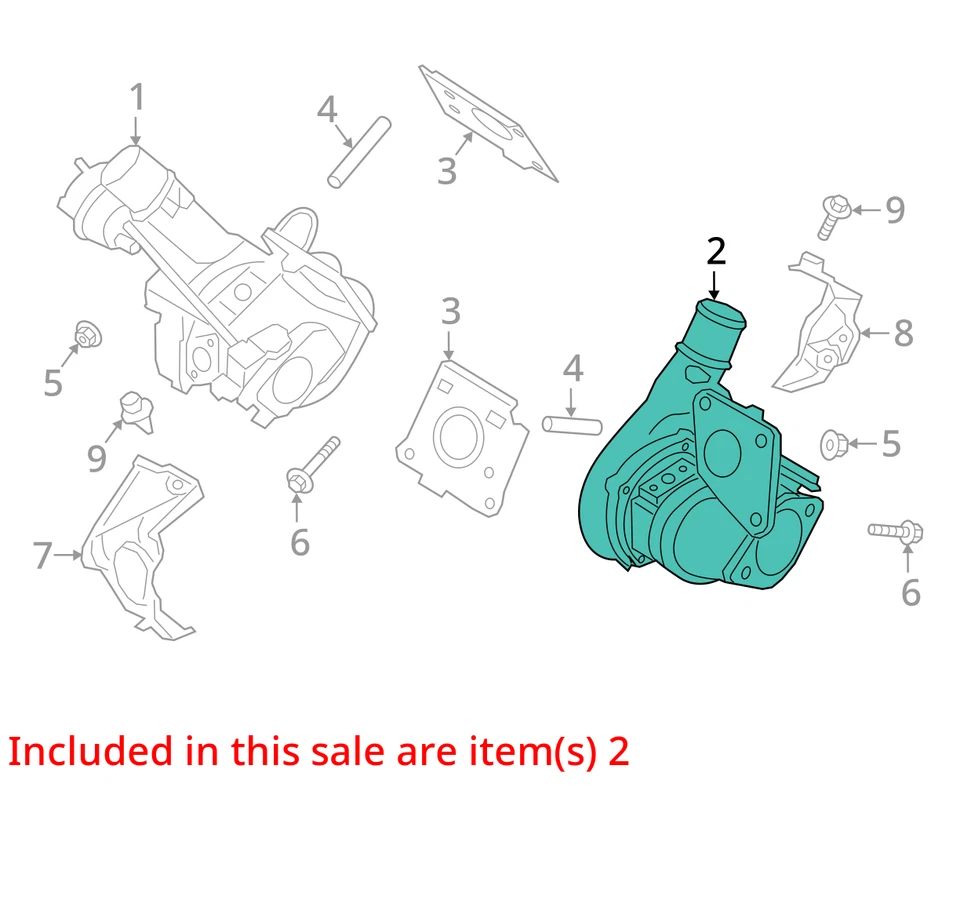 23-24 Lincoln Aviator 3.0L LH Driver Turbo Charger 1k OEM LKQ - Изображение 4 из 4