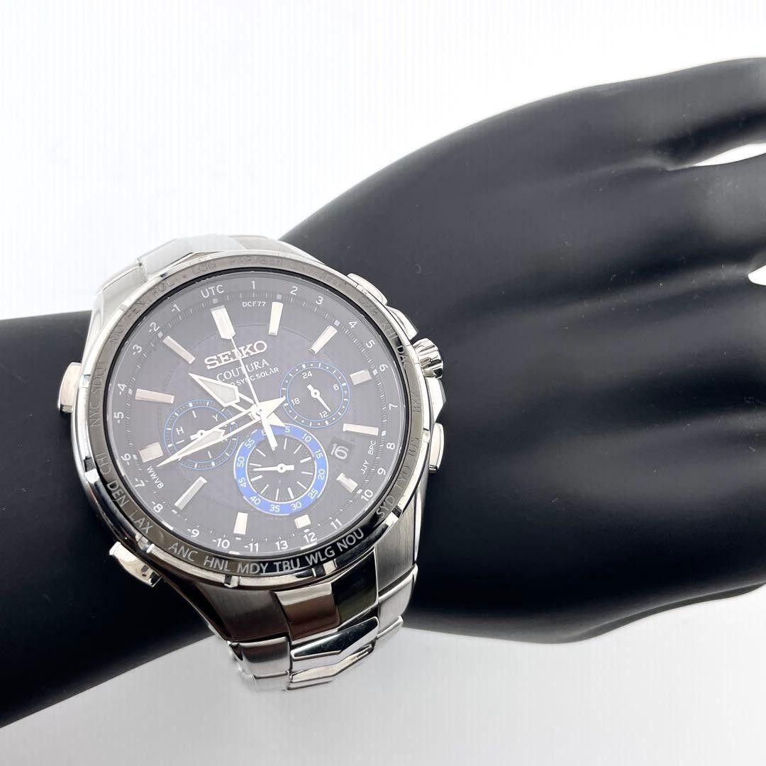 Working Accessories Seiko Coutura Solar Chronograph World Date Overseas Model Wr View 3