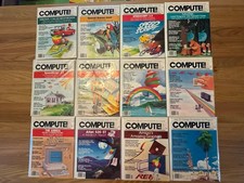 Complete 1985 Compute Magazine Jan - Dec. Commodore 64, Atari, Apple