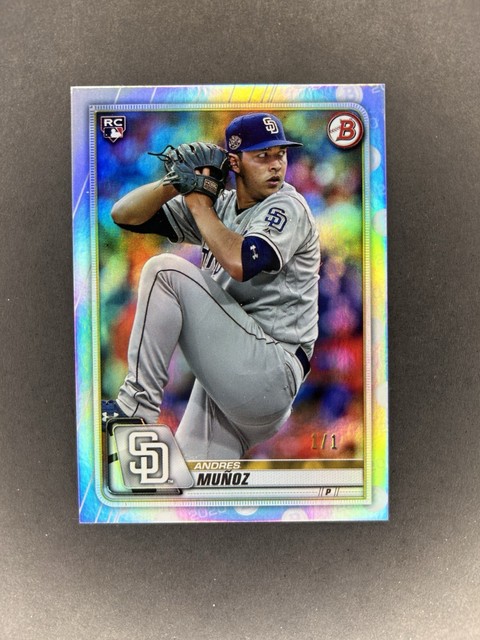 2020 Bowman Andres Munoz #90 Rookie RC Platinum 1/1 One of One Mariners